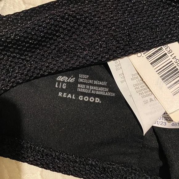 aerie Black V-Notch bikini top Bralette Top - Women  size Large - Picture 3 of 6